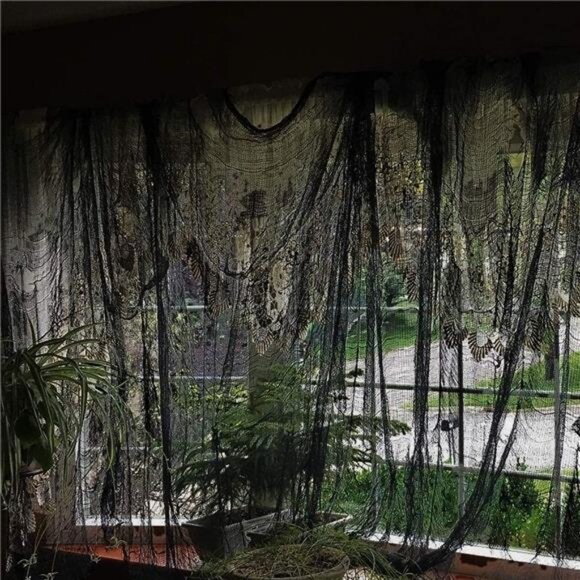5Pcs Halloween Black Creepy Cloth- Spooky Gauze Fabric Cloth Halloween Decor - Picture 6 of 8
